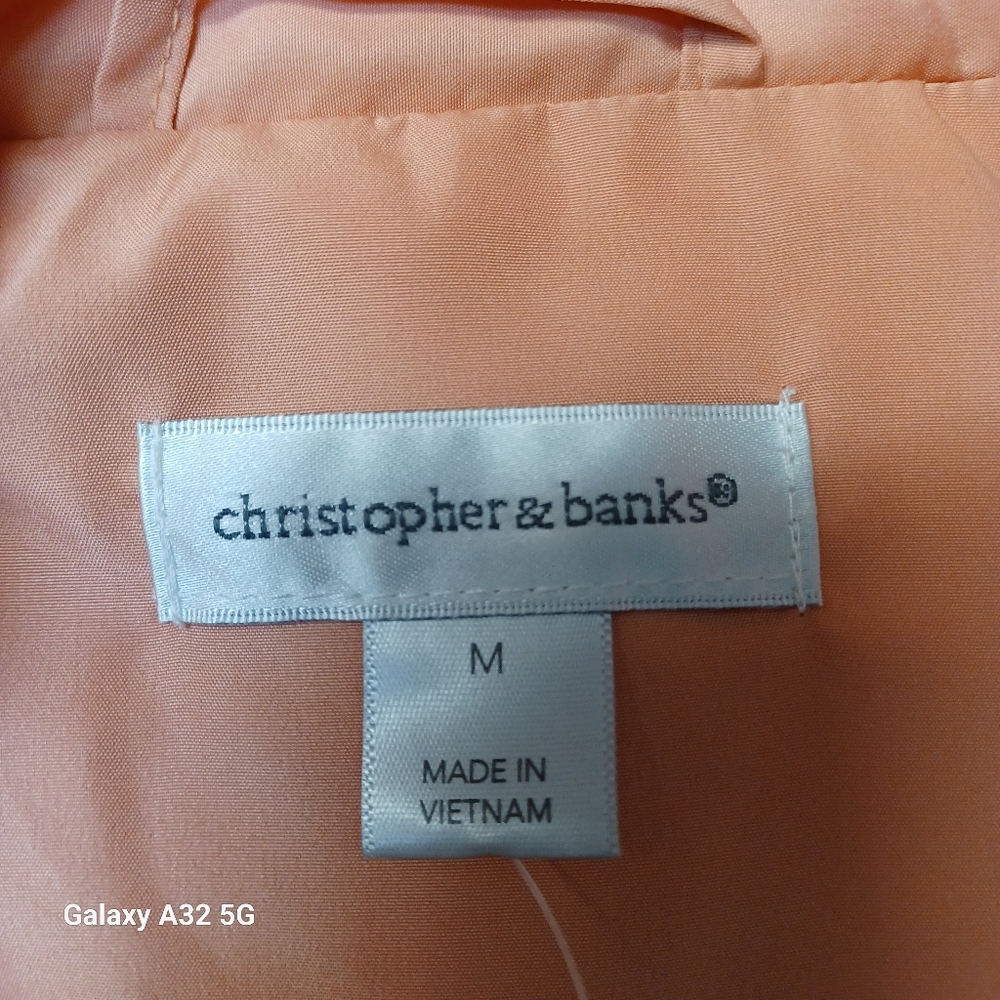Christopher & Banks New Women Size M Peach Fabric Label Vest - Picture 13 of 13